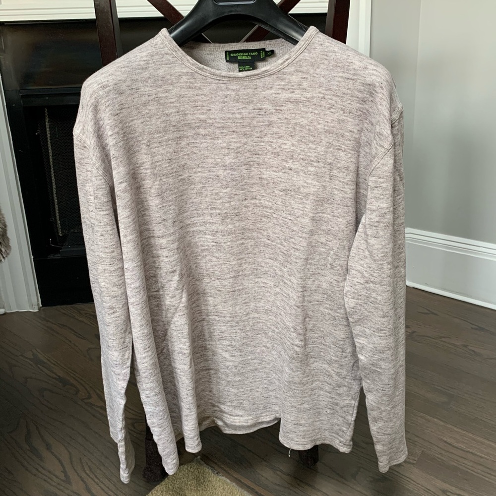 Lightweight SHANGHAI TANG  Heather Gray Sweater